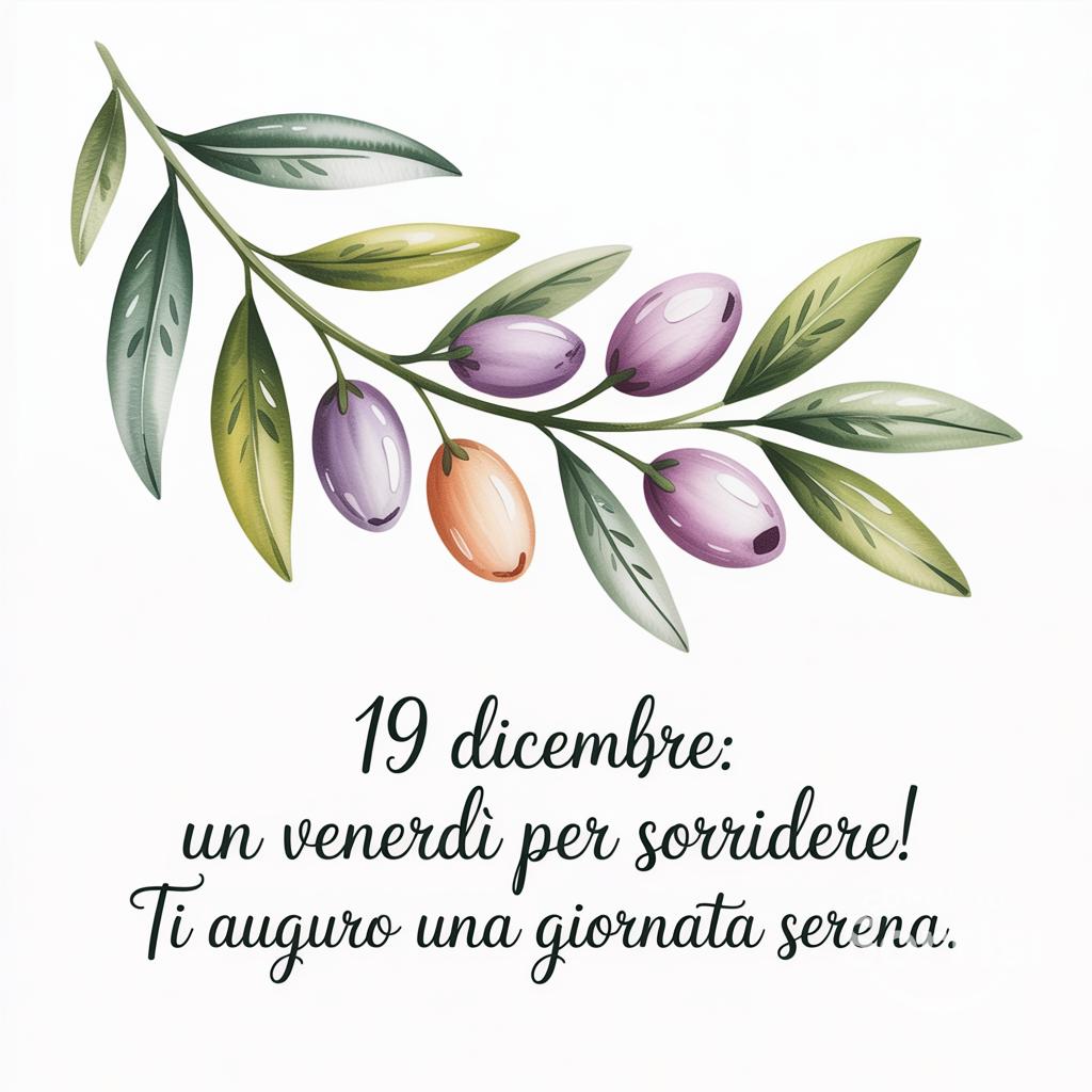 19 dicembre: un venerdì per sorridere! Ti auguro una giornata serena.