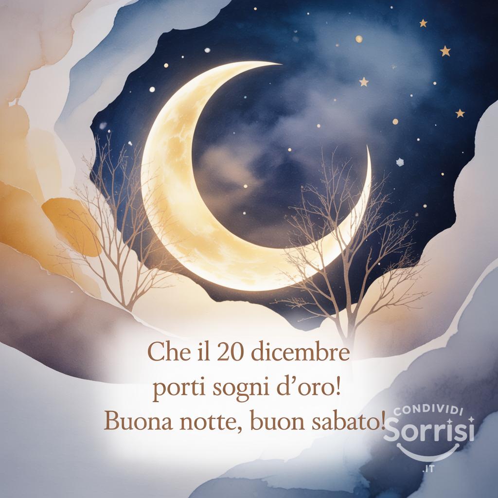 Che il 20 dicembre  porti sogni d'oro! Buona notte, buon sabato!