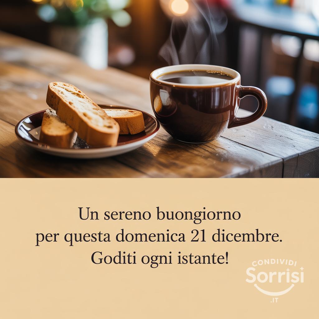 Un sereno buongiorno per questa domenica 21 dicembre . Goditi ogni istante!