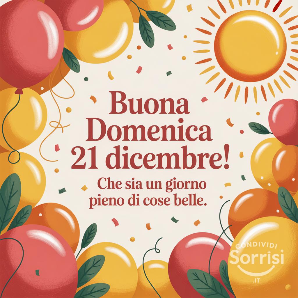 Buona domenica 21 dicembre ! Che sia un giorno pieno di cose belle.