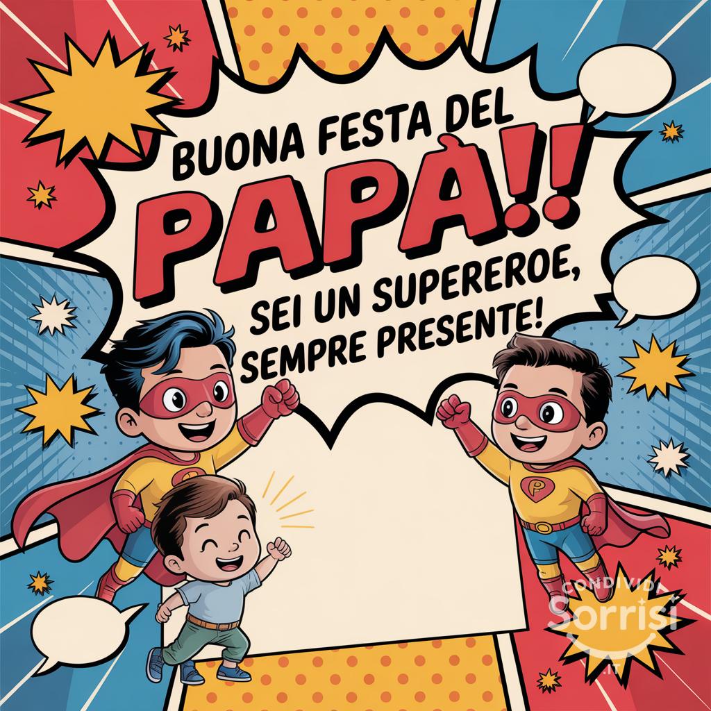 Buona Festa del Papà! Sei un supereroe, sempre presente!