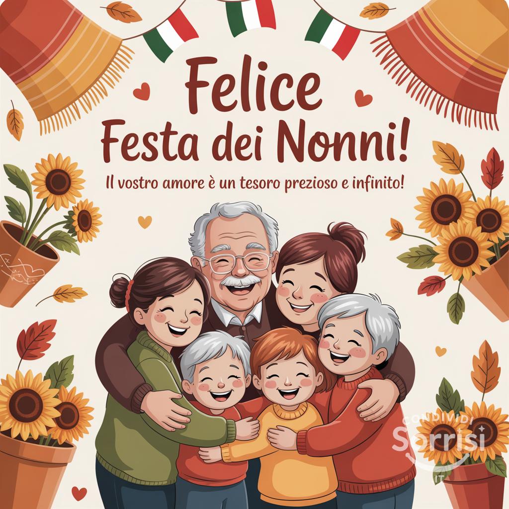 Felice Festa dei Nonni! Il vostro amore è un tesoro prezioso e infinito!