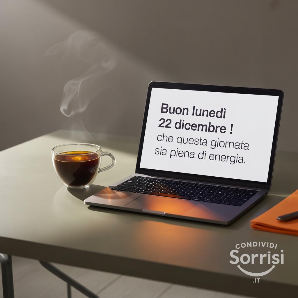 Buon lunedì 22 dicembre ! Che questa giornata sia piena di energia.