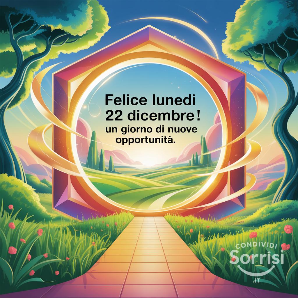 Felice lunedì 22 dicembre ! Un giorno di nuove opportunità.