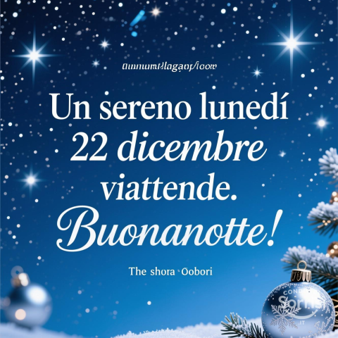 Buonanotte e Sogni d'Oro per un Lunedì 22 Dicembre 2025 Speciale!