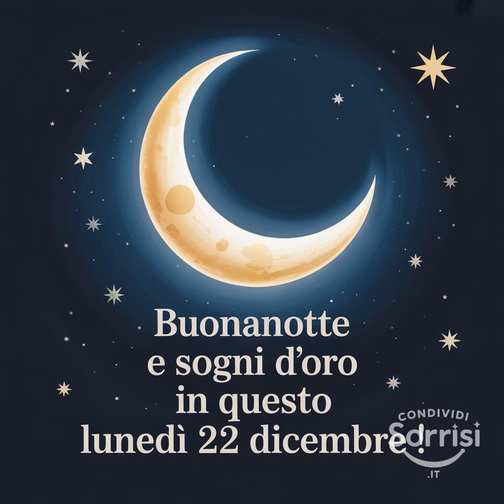 Buonanotte e sogni d'oro in questo lunedì 22 dicembre !