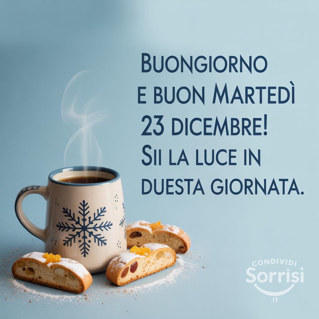Buongiorno e buon martedì 23 dicembre! Sii la luce in questa giornata.