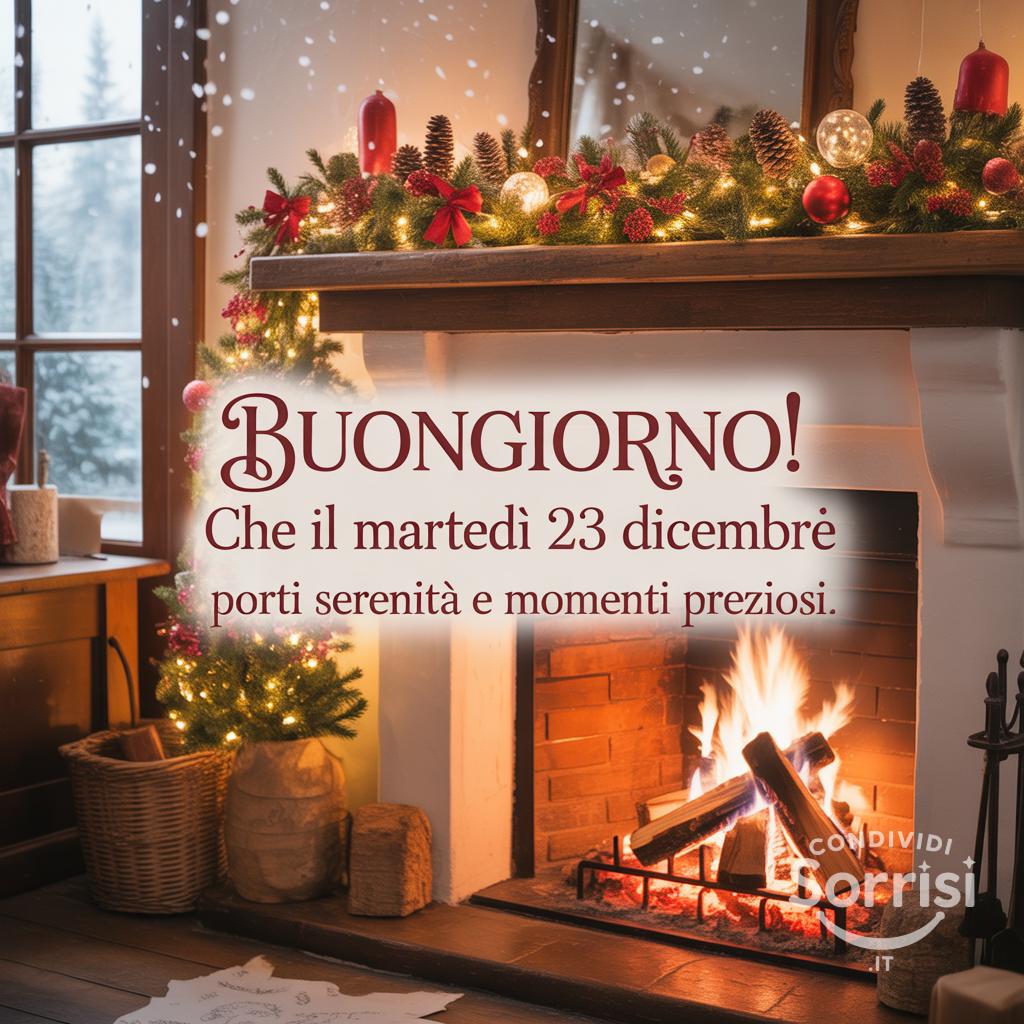 Buongiorno! Che il martedì 23 dicembre porti serenità e momenti preziosi.