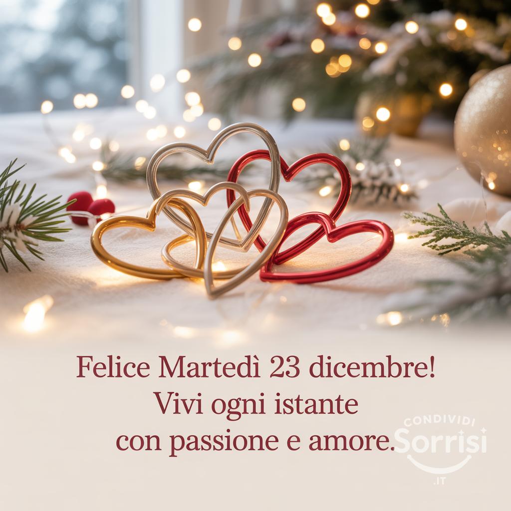 Felice martedì 23 dicembre! Vivi ogni istante con passione e amore.
