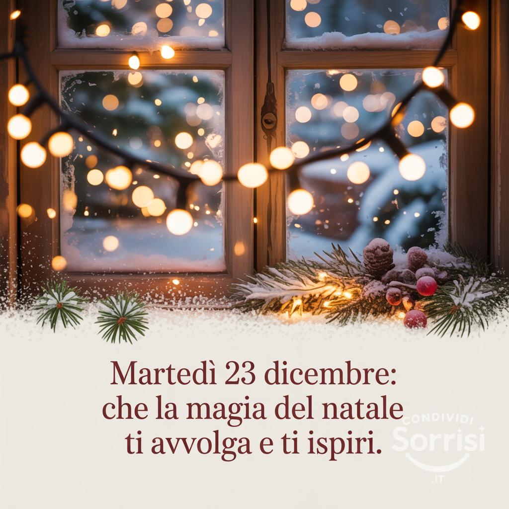 Martedì 23 dicembre: che la magia del Natale ti avvolga e ti ispiri.