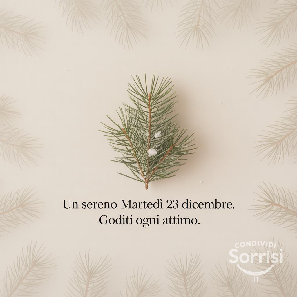 Un sereno martedì 23 dicembre. Goditi ogni attimo.