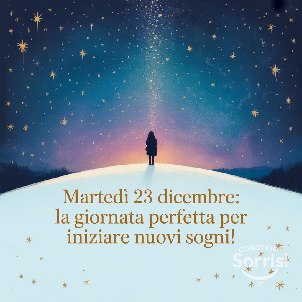 Martedì 23 dicembre: la giornata perfetta per iniziare nuovi sogni!