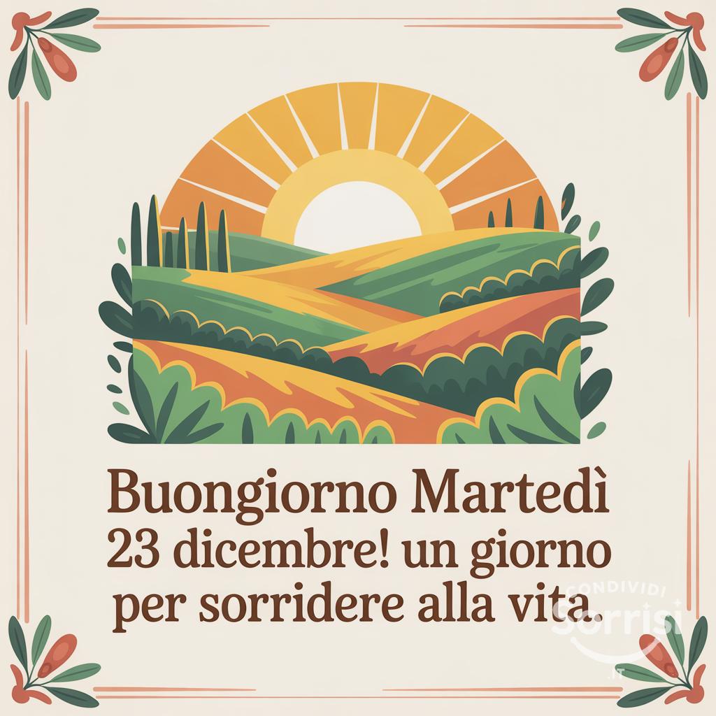 Buongiorno martedì 23 dicembre! Un giorno per sorridere alla vita.