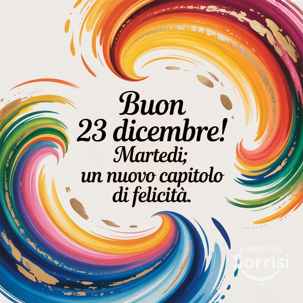 Buon 23 dicembre! Martedì: un nuovo capitolo di felicità.