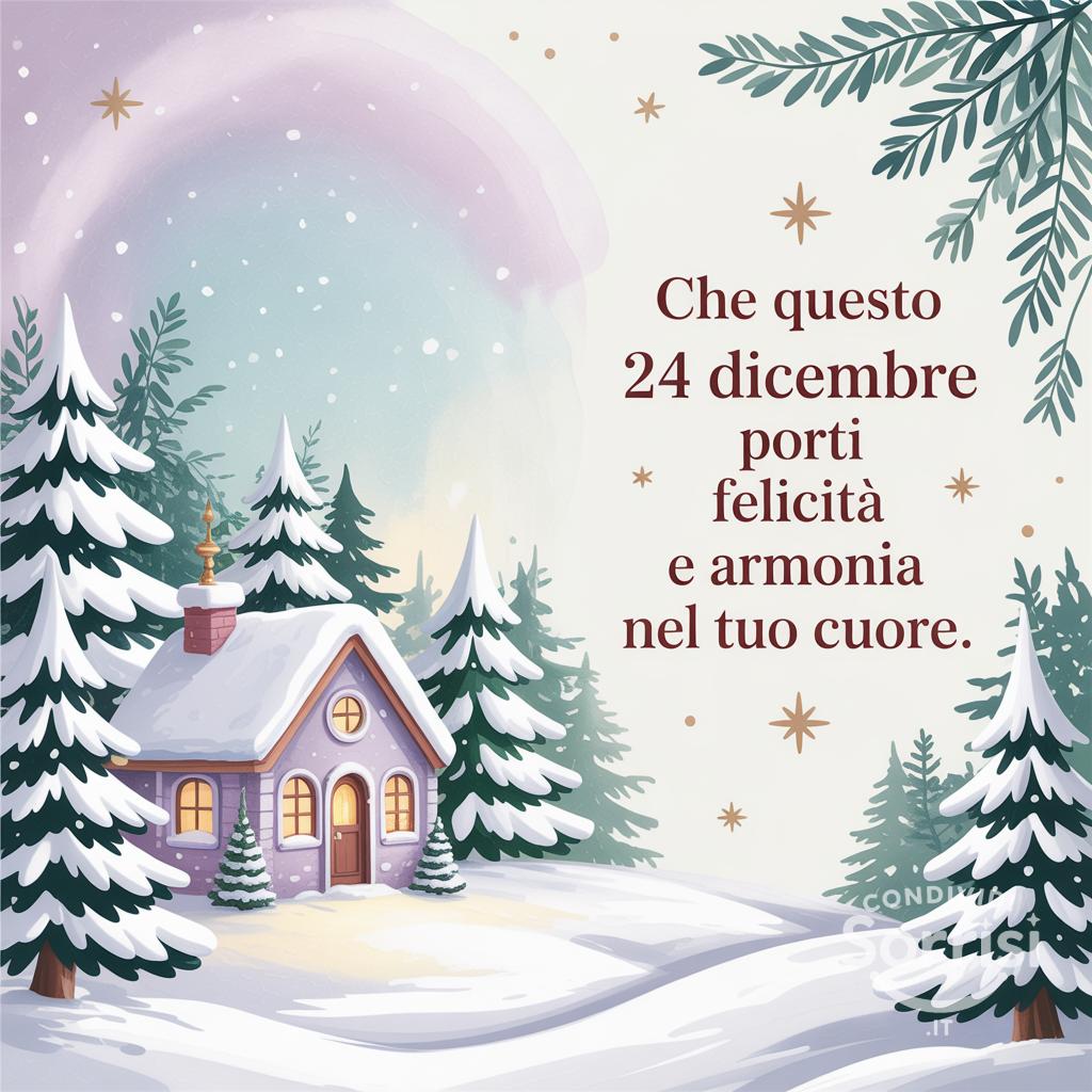 Che questo 24 dicembre porti felicità e armonia nel tuo cuore.