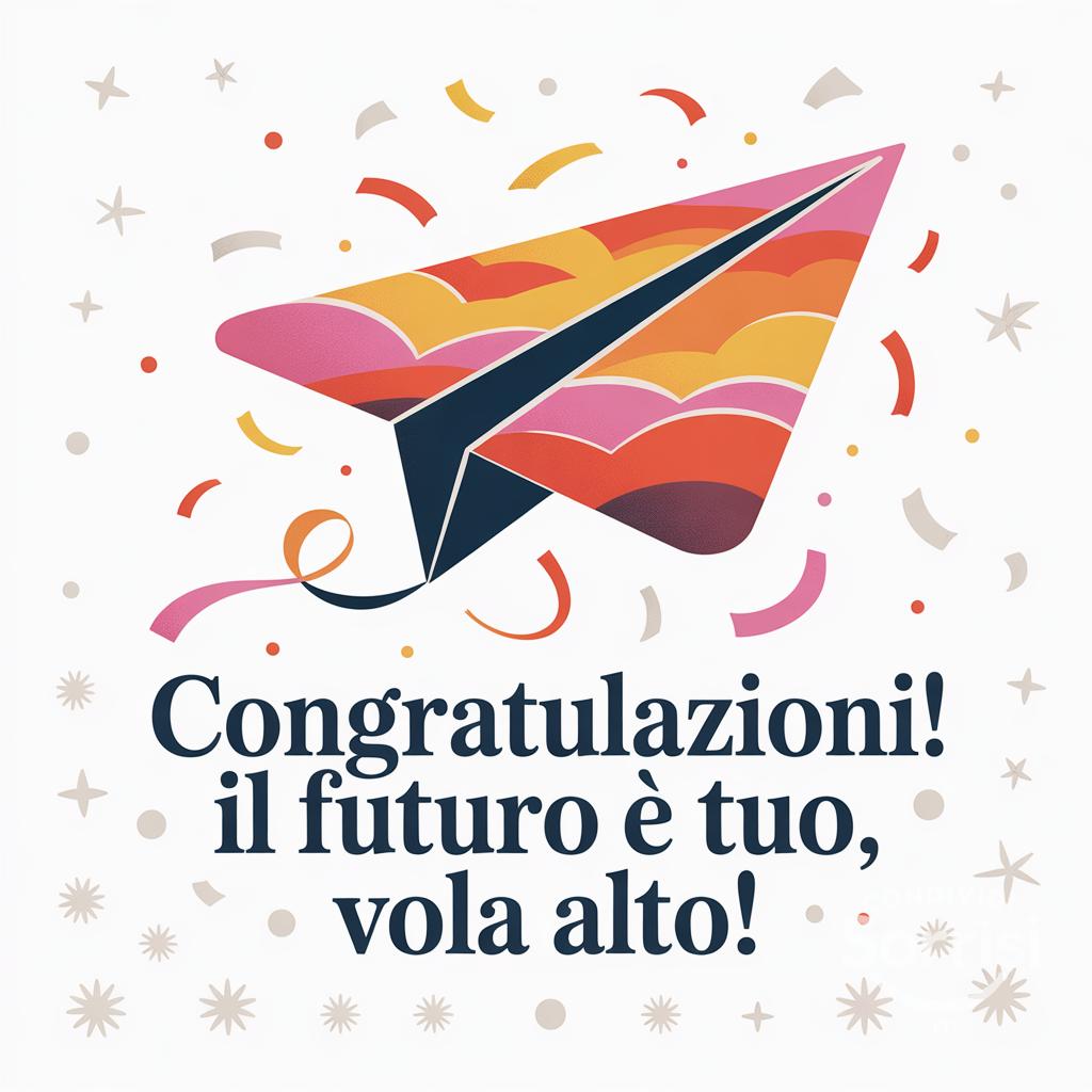 Congratulazioni! Il futuro è tuo, vola alto!