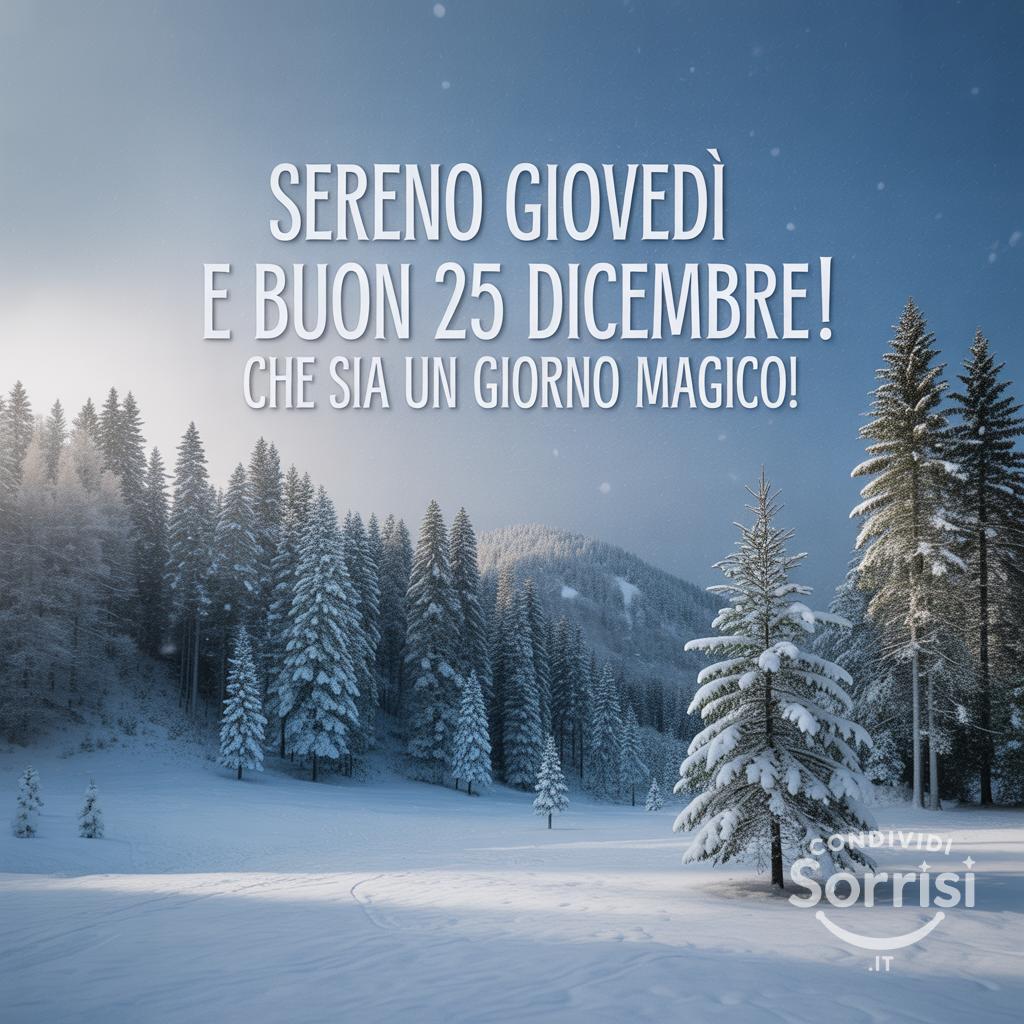 Sereno giovedì e buon 25 dicembre ! Che sia un giorno magico!