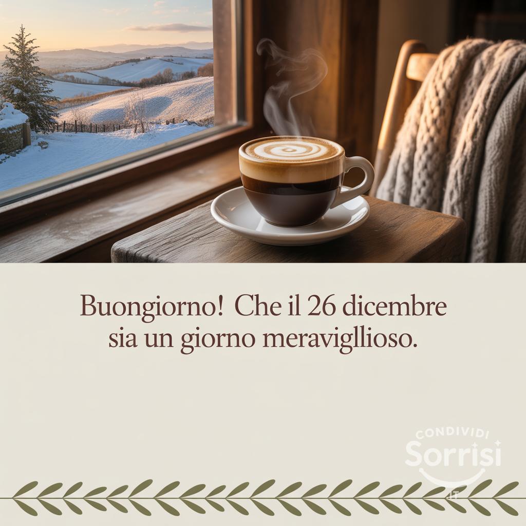 Buongiorno! Che il 26 dicembre  sia un giorno meraviglioso.