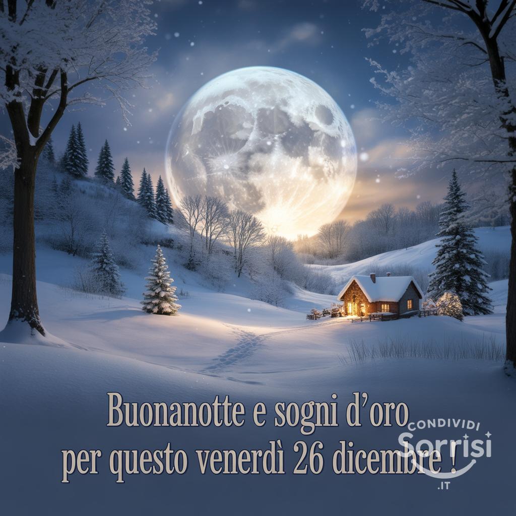 Buonanotte e sogni d'oro per questo venerdì 26 dicembre !