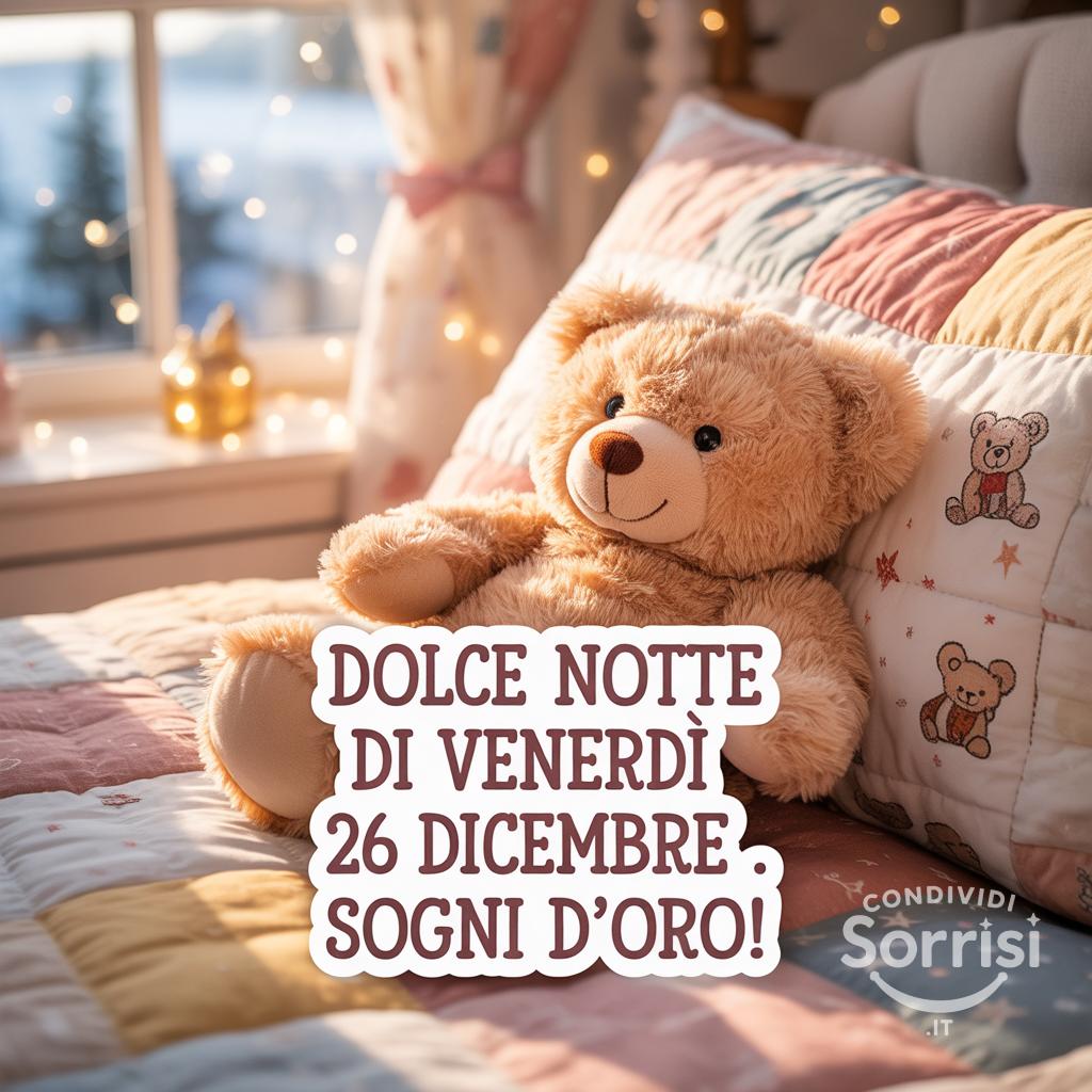 Dolce notte di venerdì 26 dicembre . Sogni d'oro!