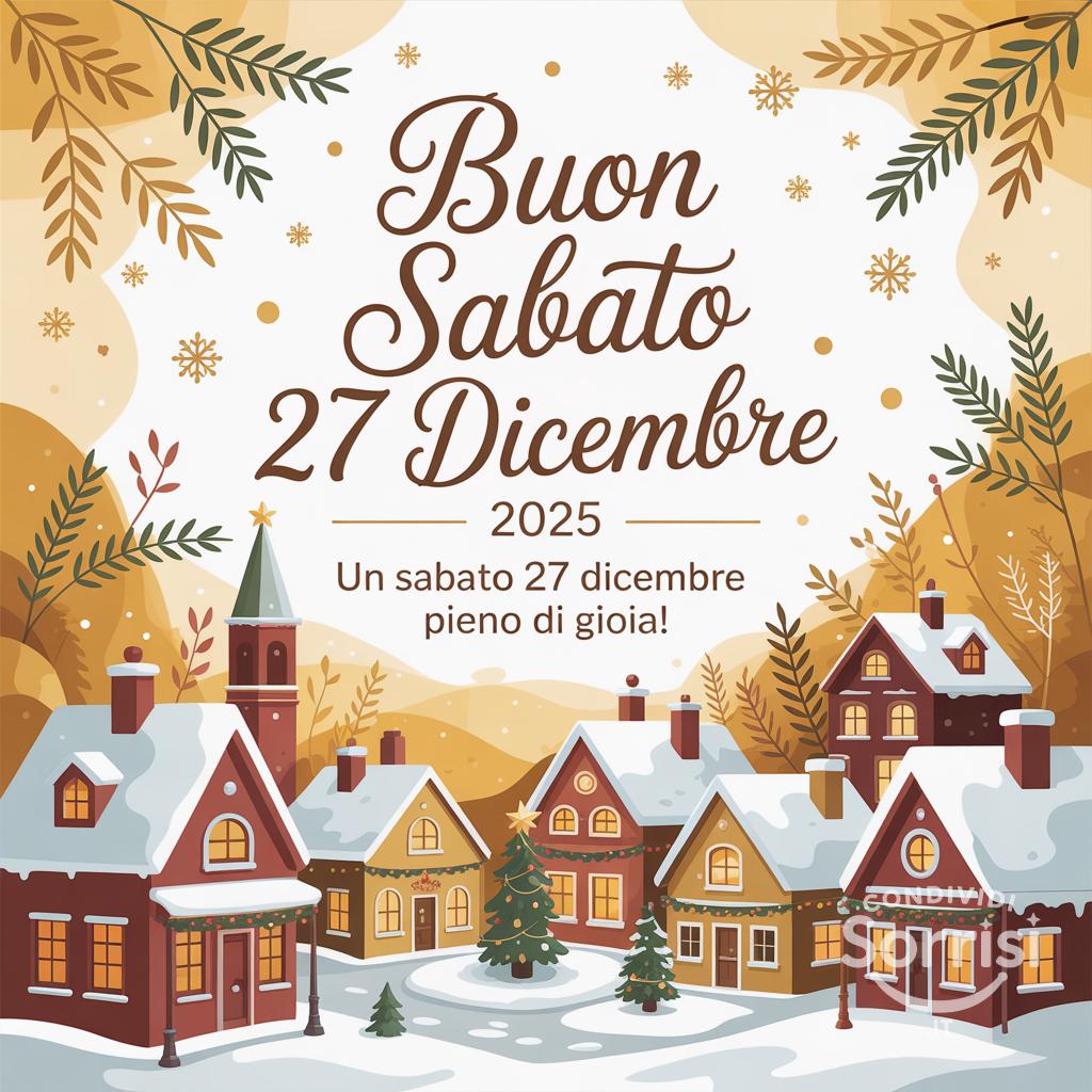 Un sabato 27 dicembre pieno di gioia!