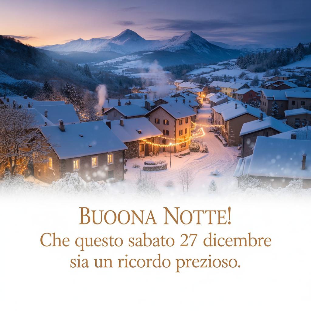 Buona notte! Che questo sabato 27 dicembre  sia un ricordo prezioso.