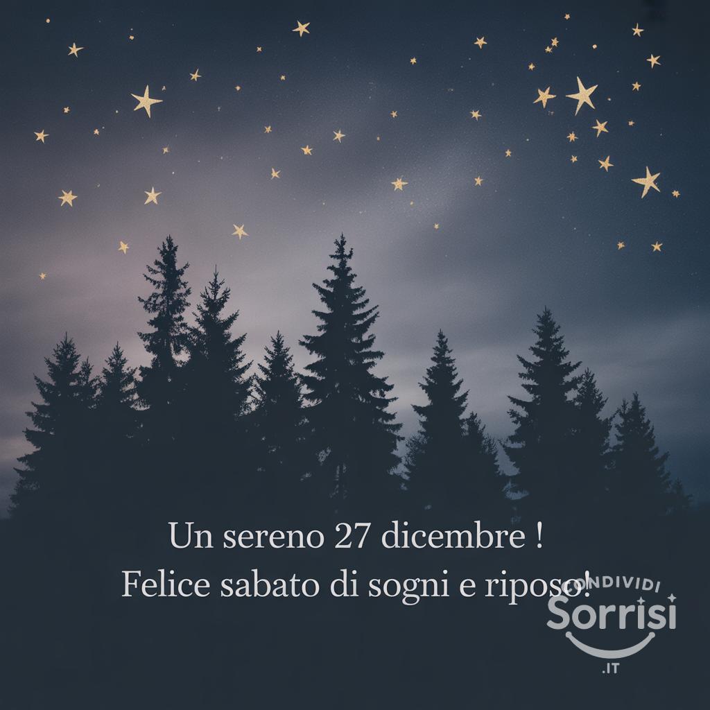 Un sereno 27 dicembre ! Felice sabato di sogni e riposo!