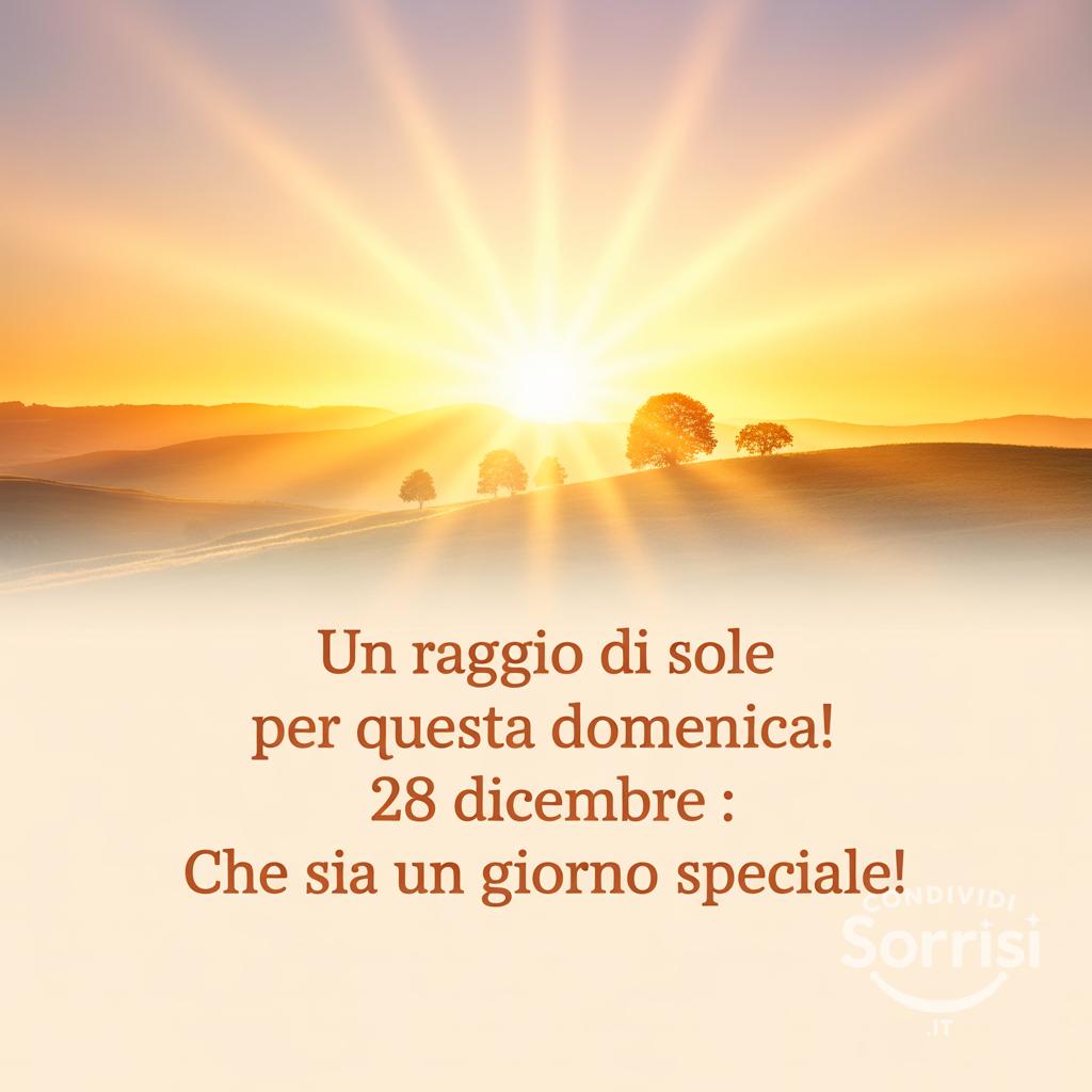 Un raggio di sole per questa domenica! 28 dicembre : che sia un giorno speciale!
