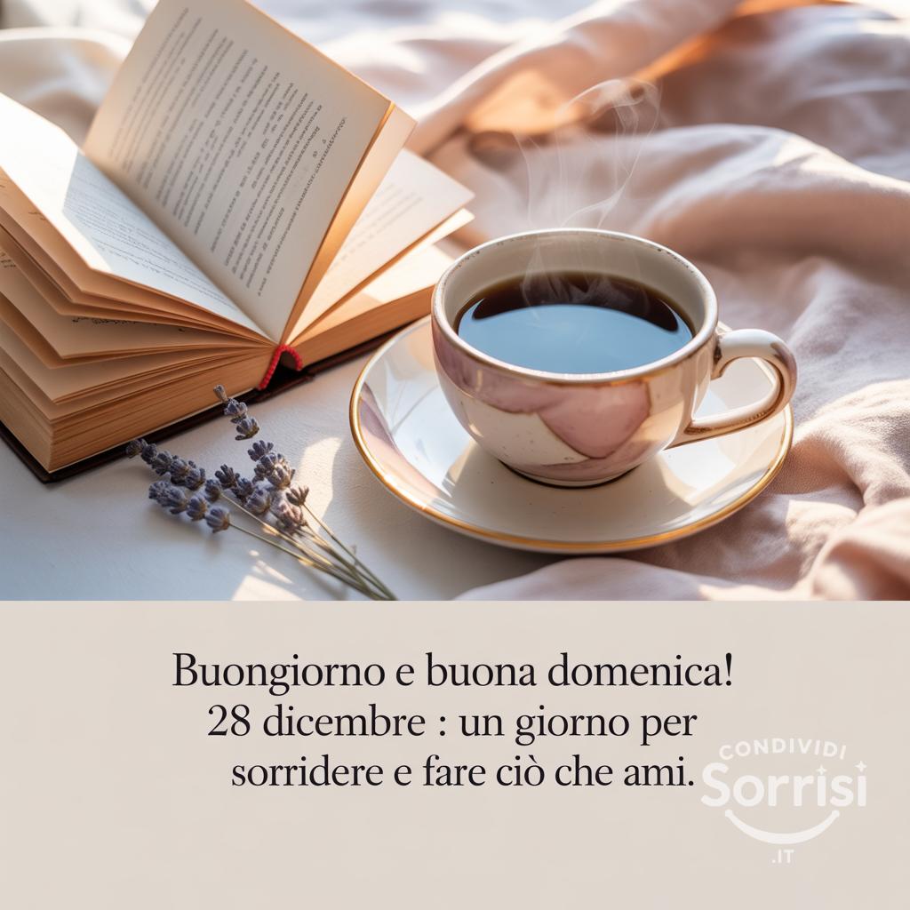 Buongiorno e buona domenica! 28 dicembre : un giorno per sorridere e fare ciò che ami.