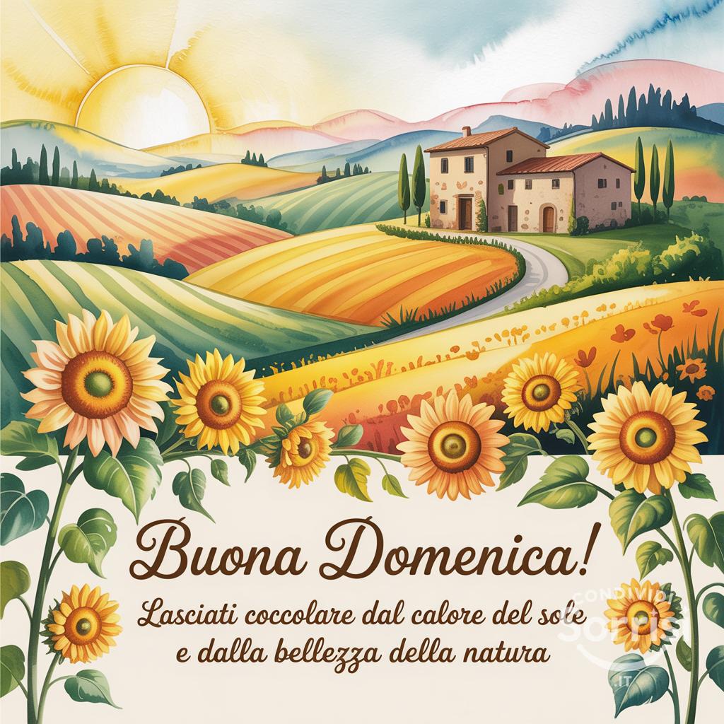 Buona domenica! Lasciati coccolare dal calore del sole e dalla bellezza della natura