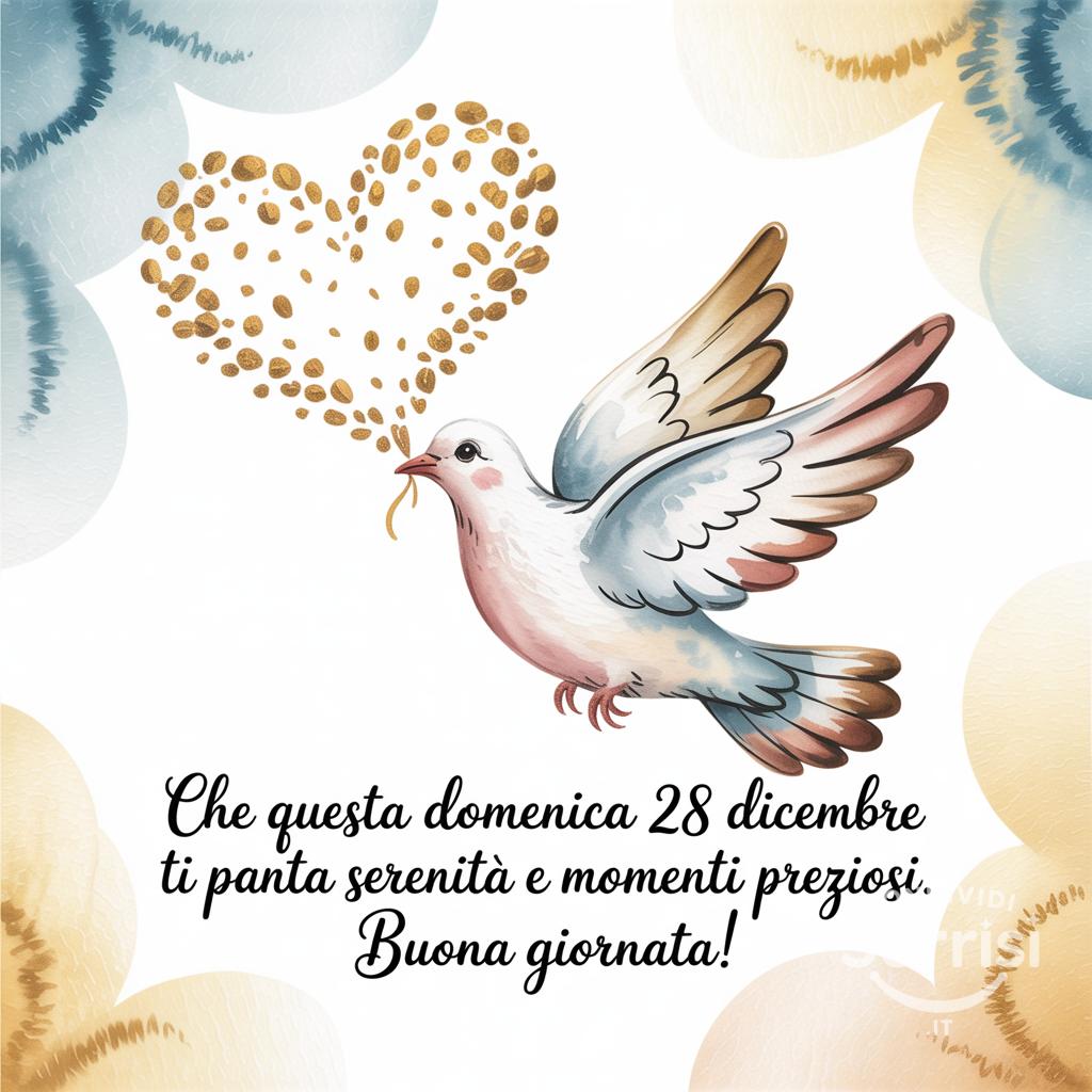 Che questa domenica 28 dicembre  ti porti tanta serenità e momenti preziosi. Buona giornata!