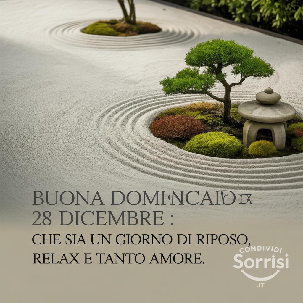 Buona domenica! 28 dicembre : Che sia un giorno di riposo, relax e tanto amore.