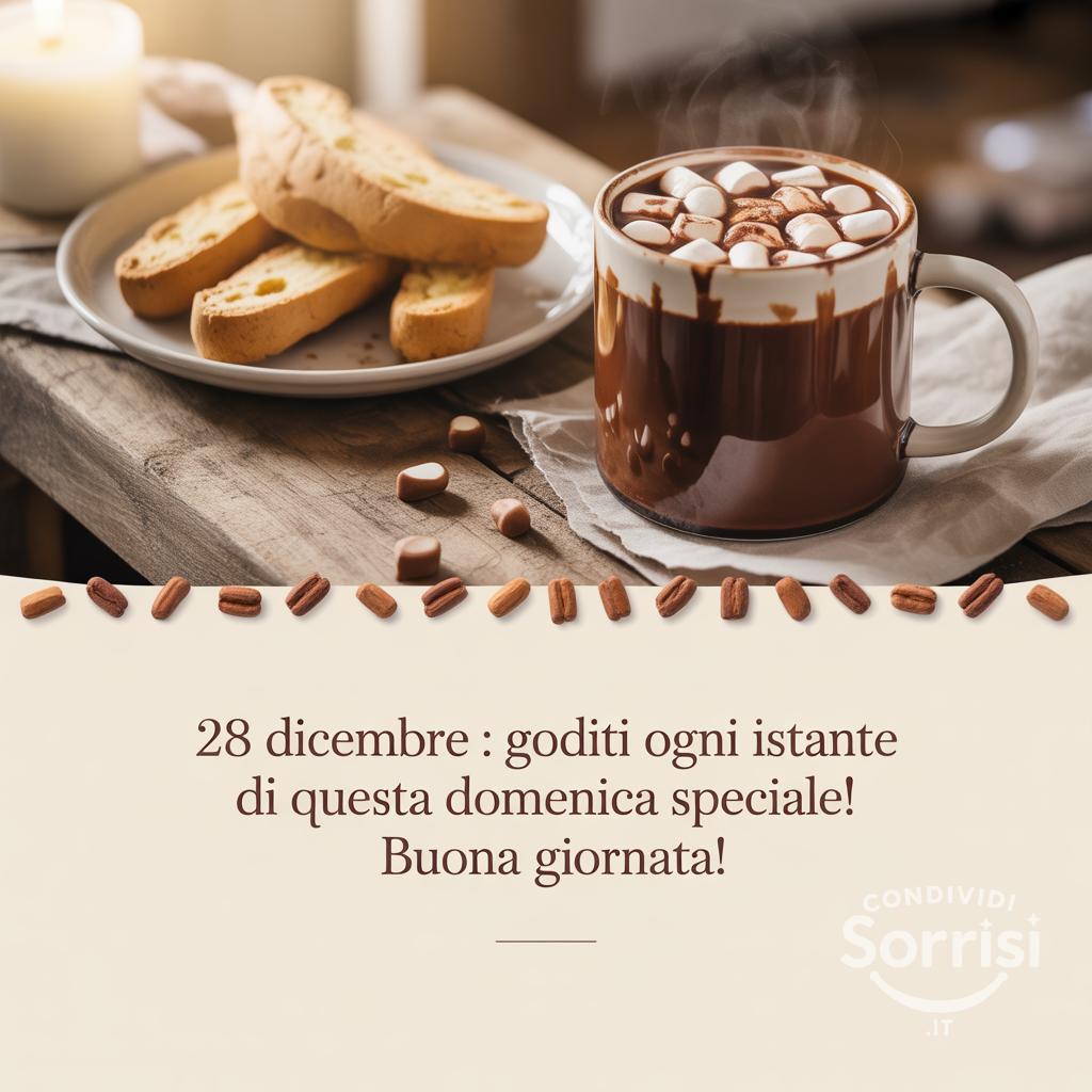 28 dicembre : Goditi ogni istante di questa domenica speciale! Buona giornata!