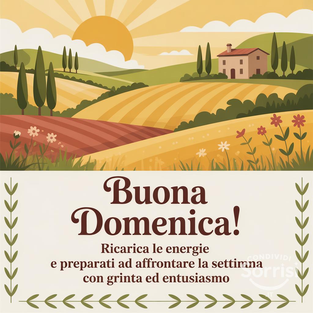 Buona domenica! Ricarica le energie e preparati ad affrontare la settimana con grinta ed entusiasmo