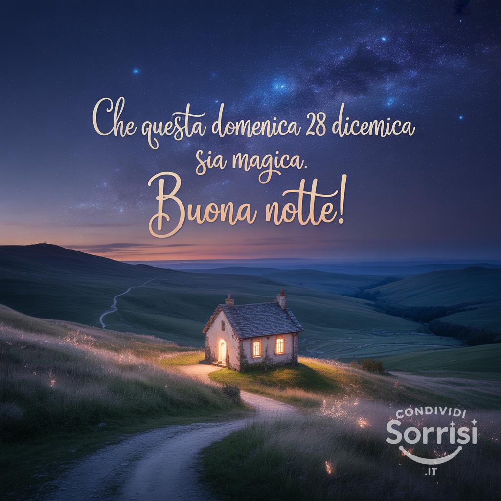 Che questa domenica 28 dicembre  sia magica. Buona notte!