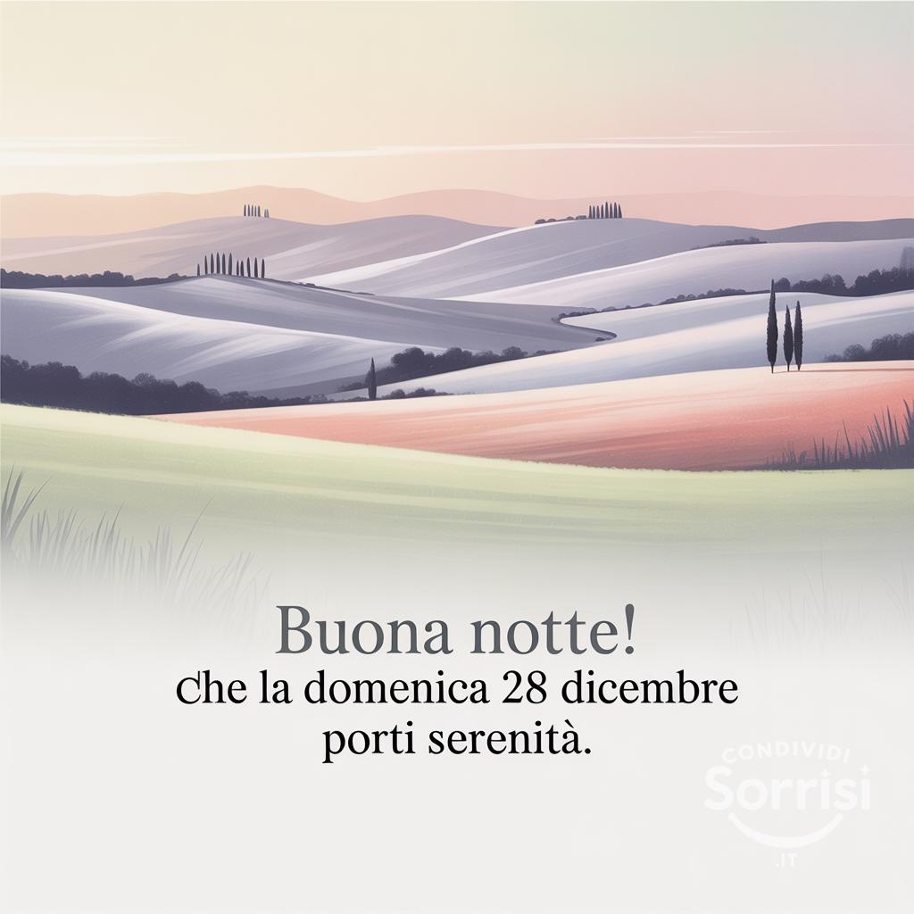 Buona notte! Che la domenica 28 dicembre  porti serenità.