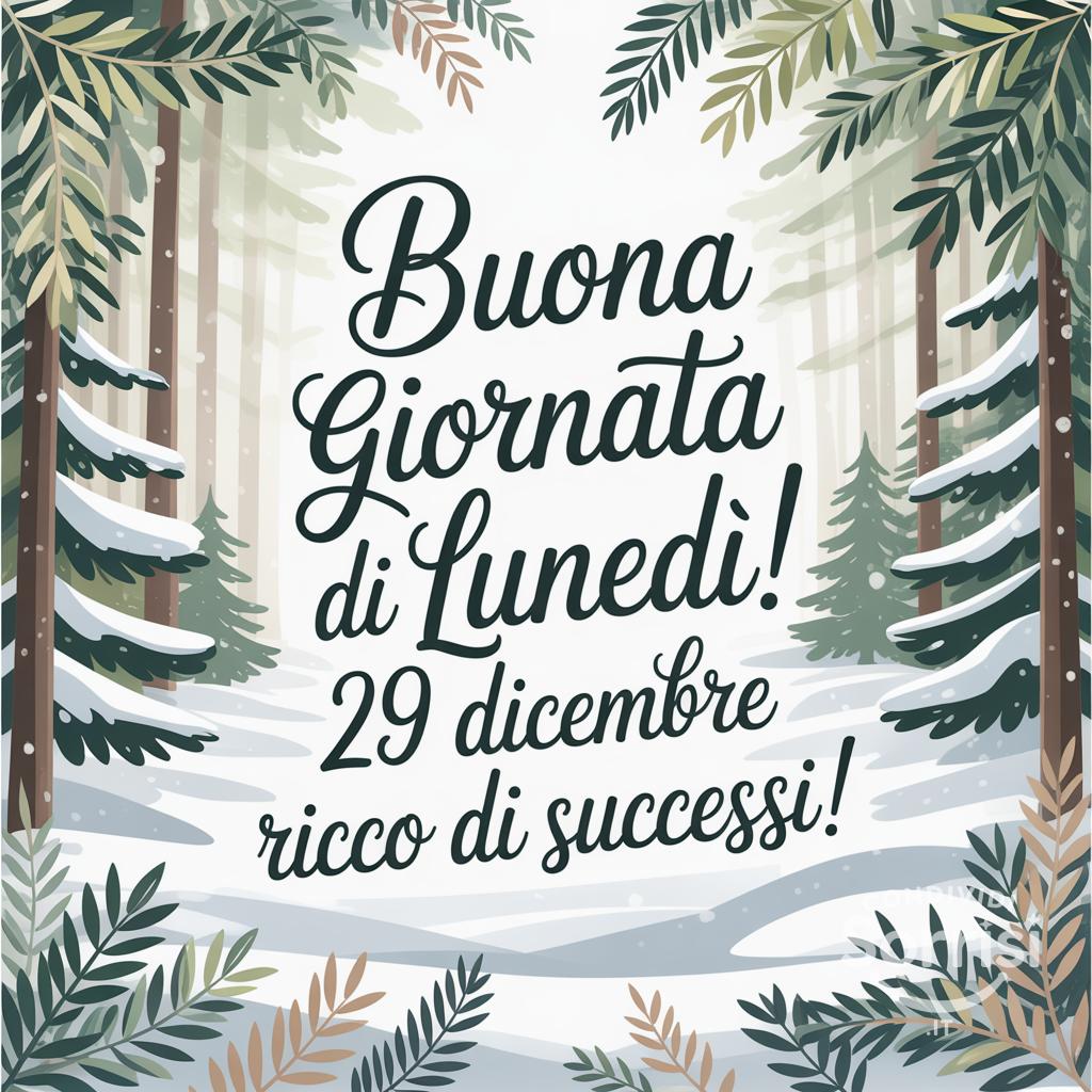 Buona giornata di lunedì! 29 dicembre  ricco di successi!