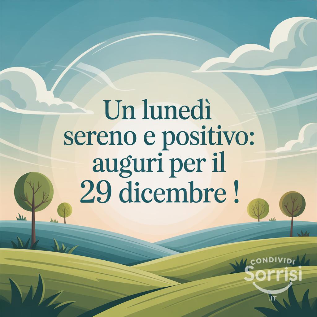Un lunedì sereno e positivo: auguri per il 29 dicembre !