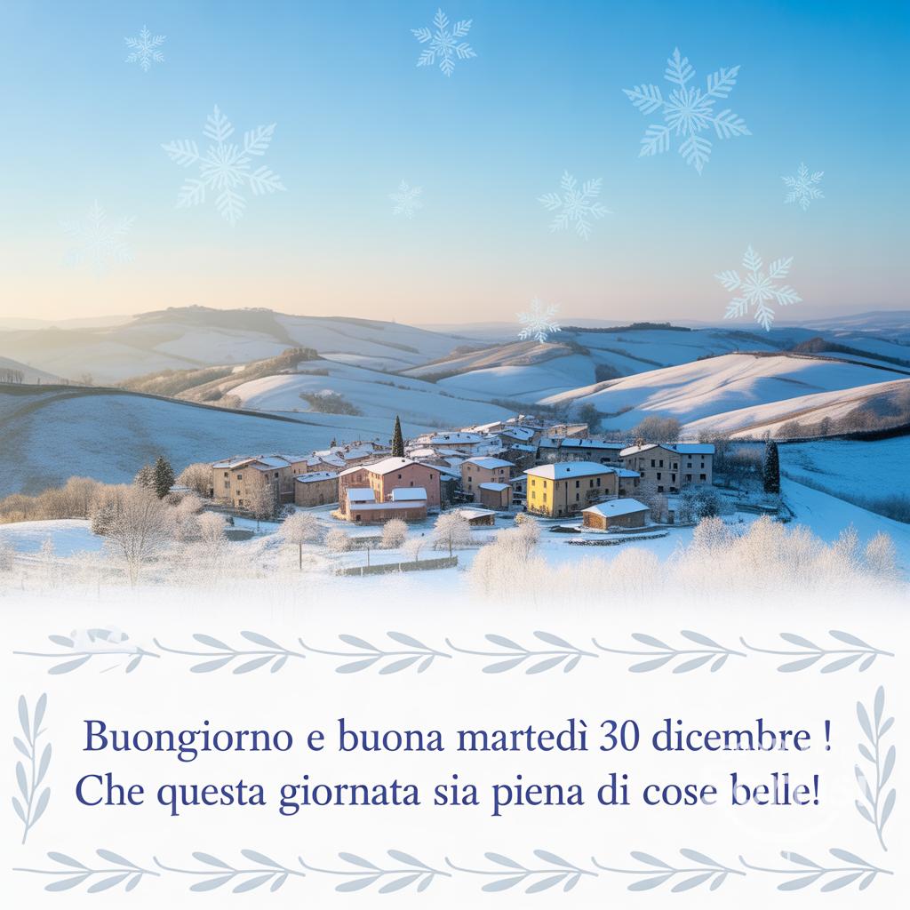 Buongiorno e buona martedì 30 dicembre ! Che questa giornata sia piena di cose belle!