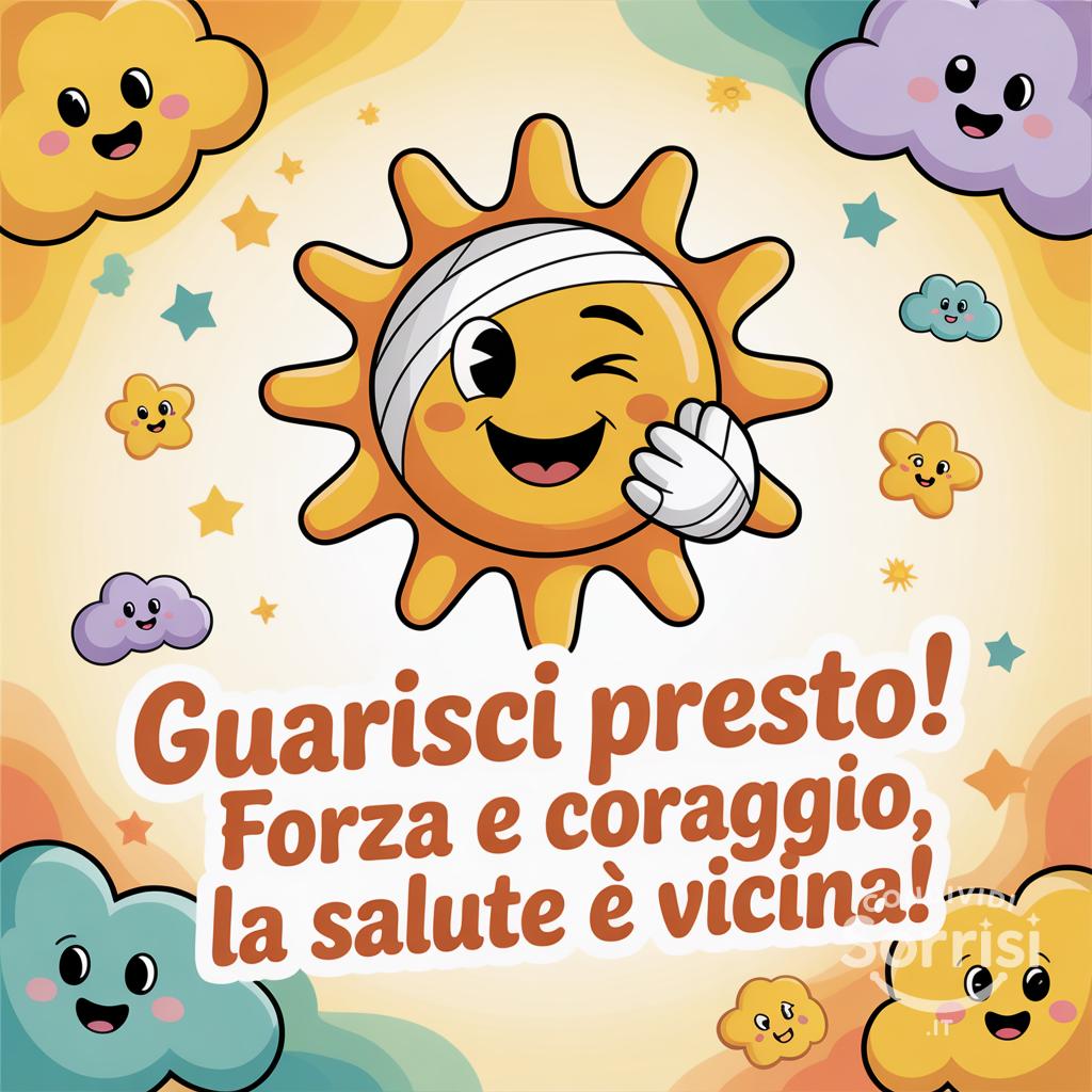 Guarisci presto! Forza e coraggio, la salute è vicina!