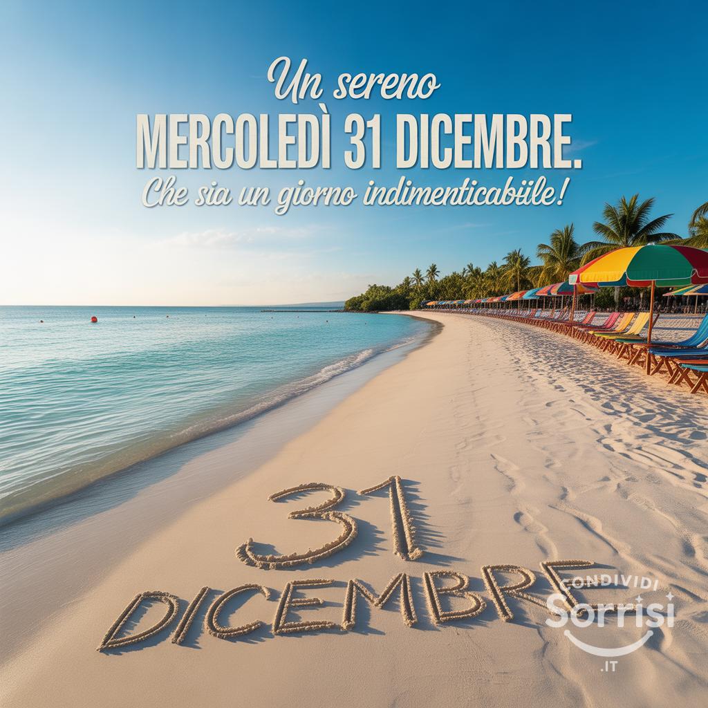 Un sereno mercoledì 31 dicembre. Che sia un giorno indimenticabile!