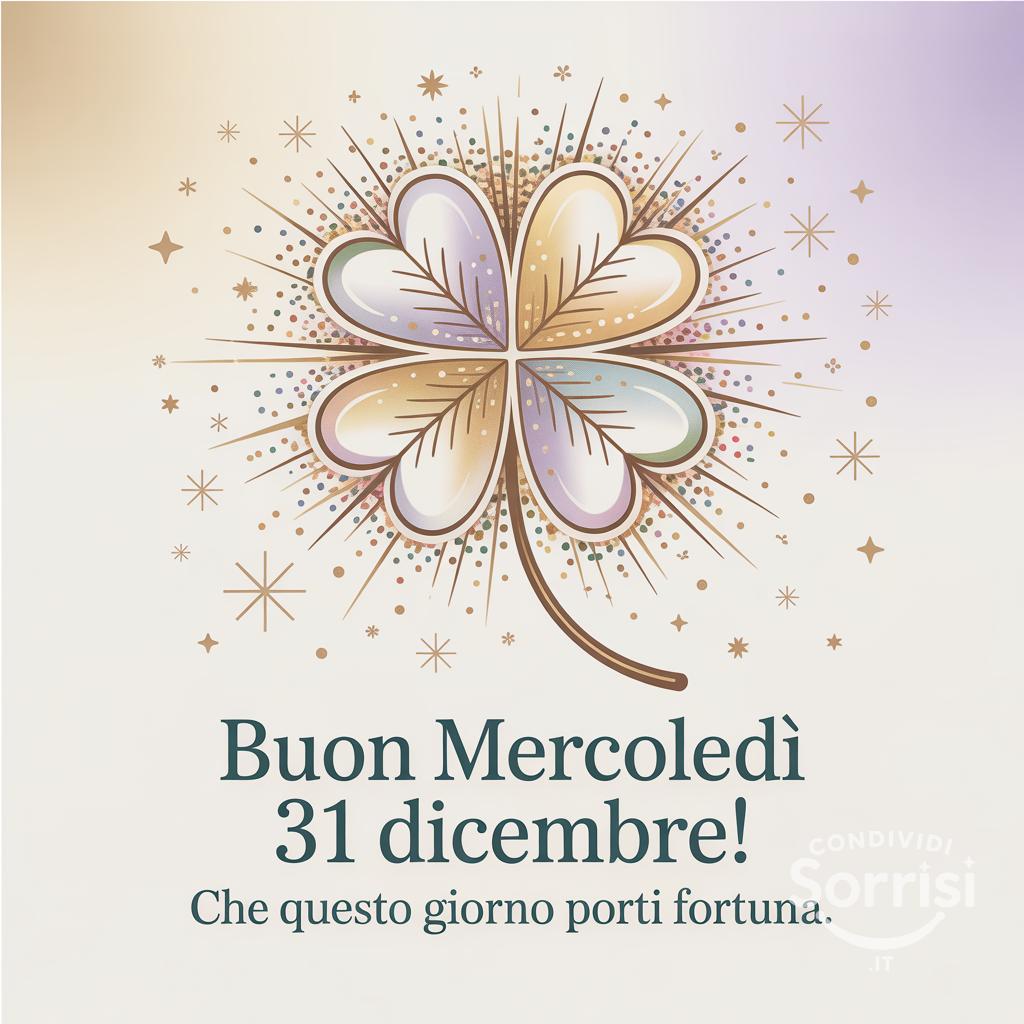 Buon mercoledì 31 dicembre! Che questo giorno porti fortuna.