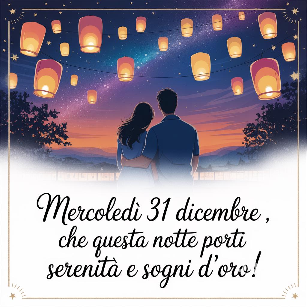 Mercoledì 31 dicembre , che questa notte porti serenità e sogni d'oro!