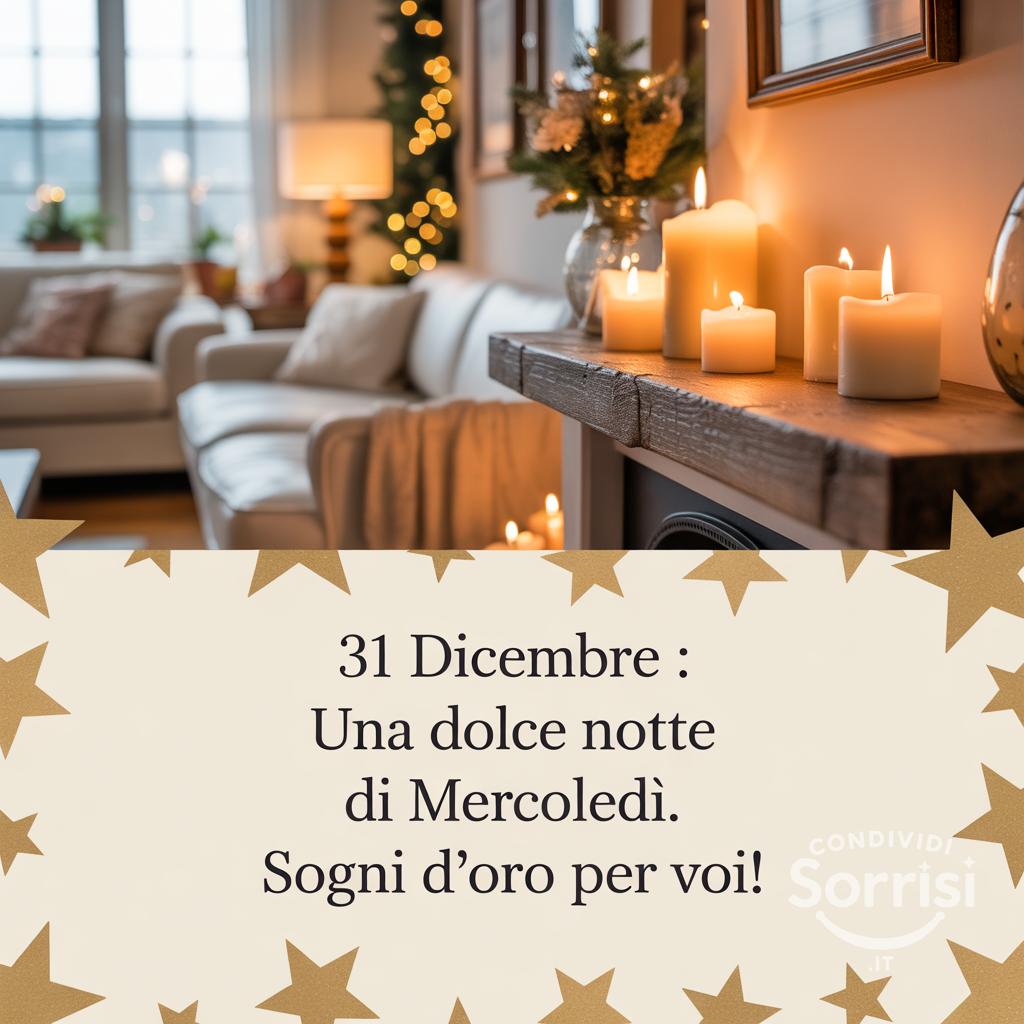 31 dicembre : una dolce notte di mercoledì. Sogni d'oro per voi!