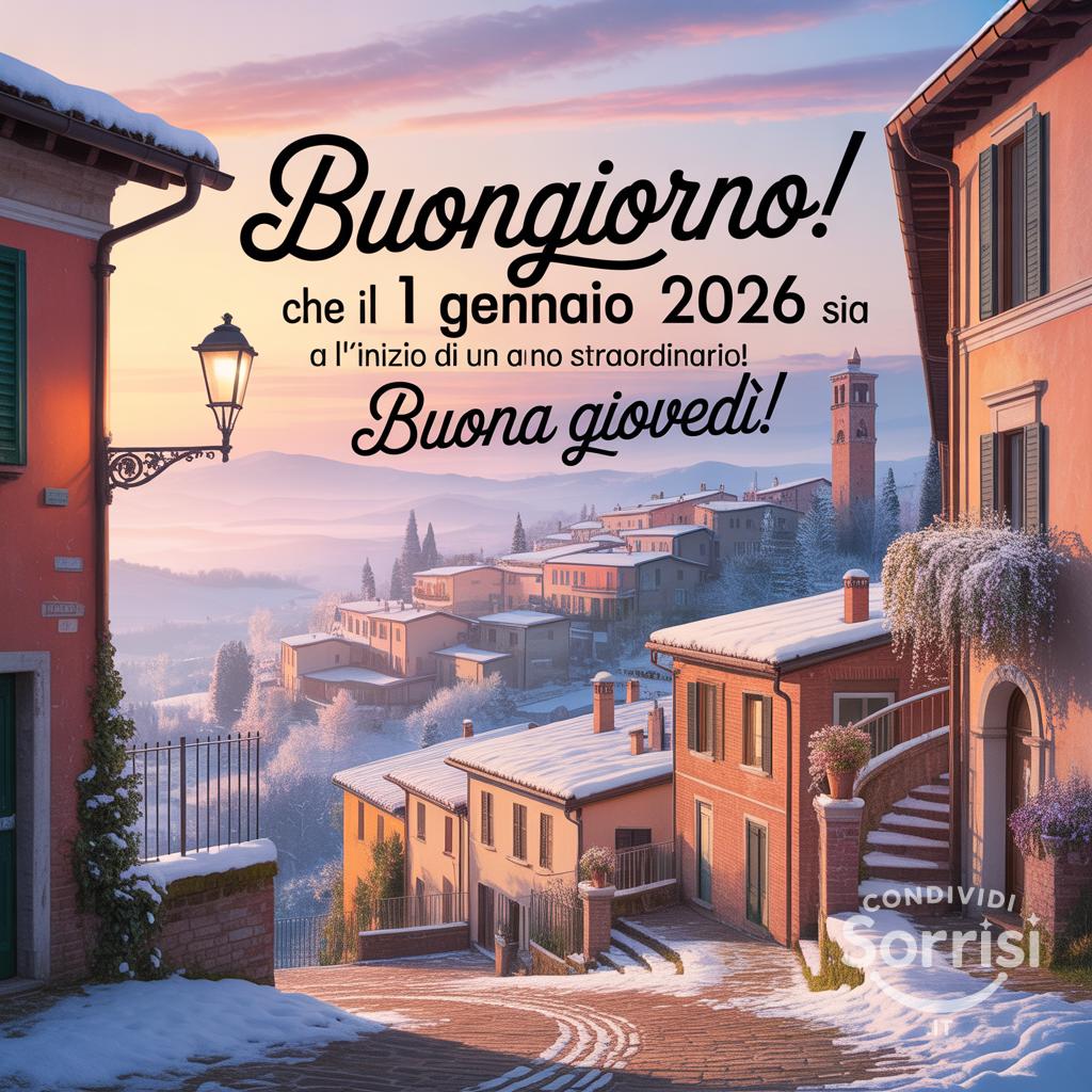 Buongiorno! Che il 1 gennaio 2026 sia l'inizio di un anno straordinario! Buona giovedì!