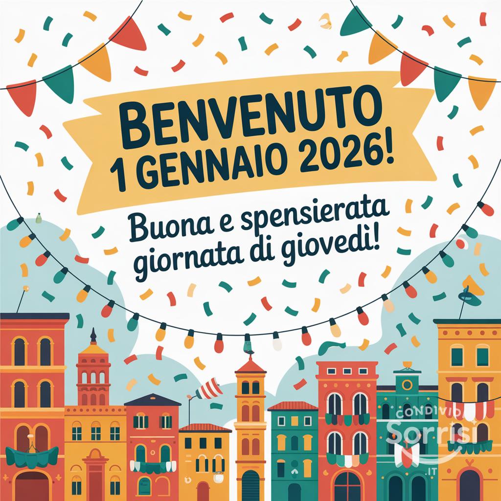 Benvenuto 1 gennaio 2026! Buona e spensierata giornata di giovedì!