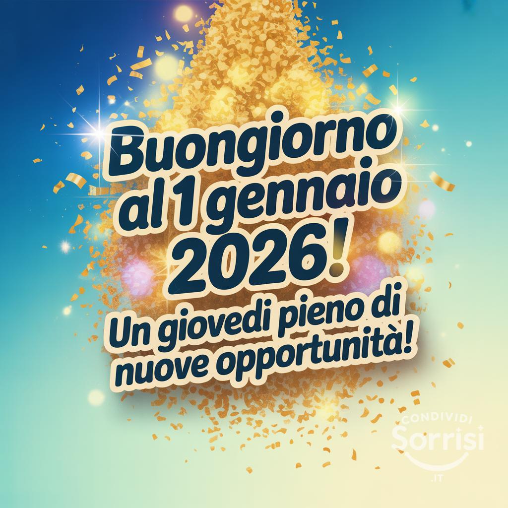 Buongiorno al 1 gennaio 2026! Un giovedì pieno di nuove opportunità!
