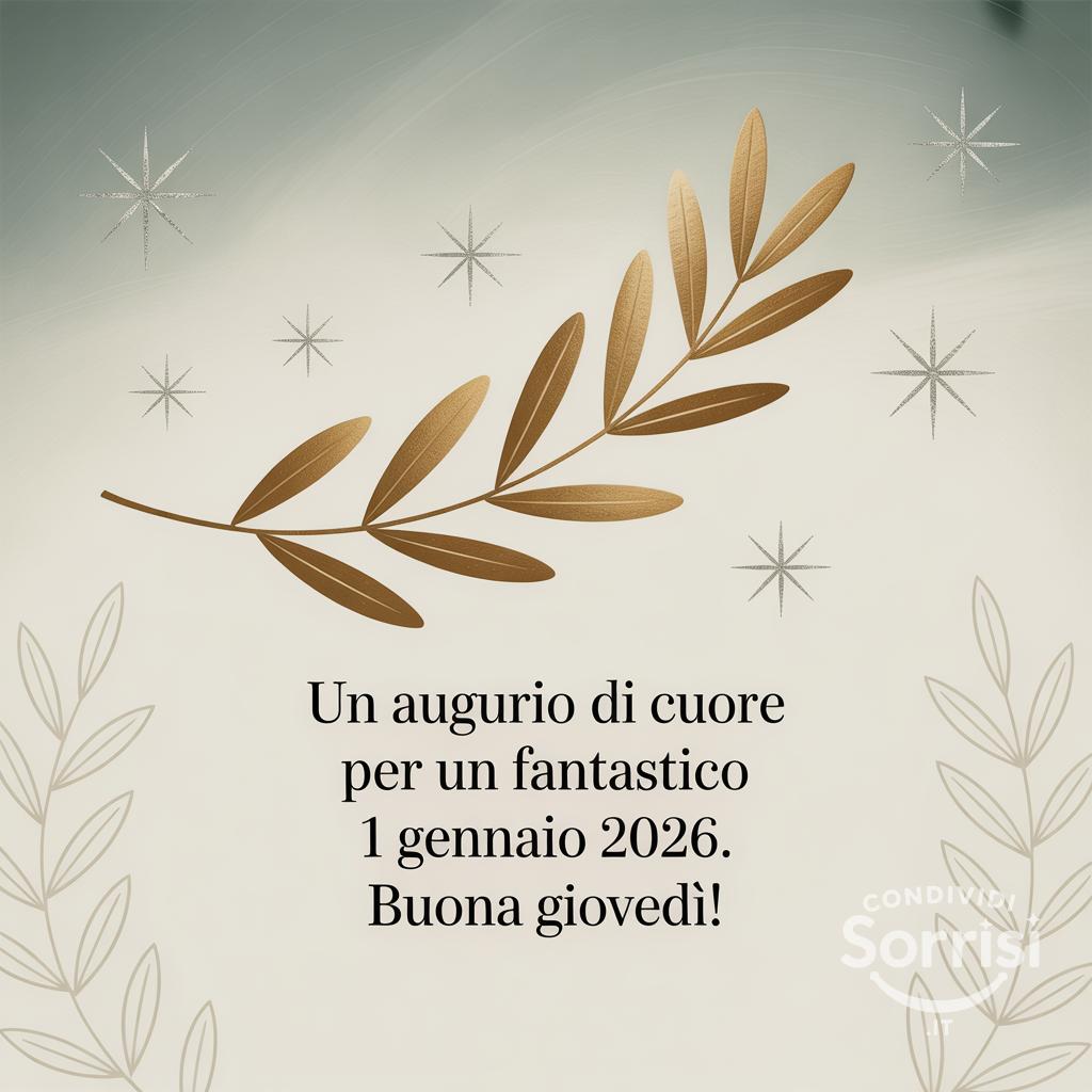 Un augurio di cuore per un fantastico 1 gennaio 2026. Buona giovedì!