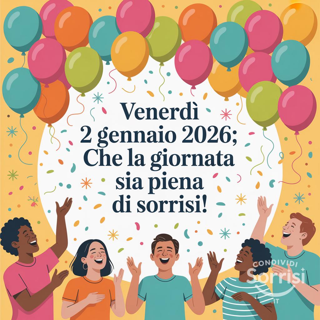 Venerdì 2 gennaio 2026: che la giornata sia piena di sorrisi!