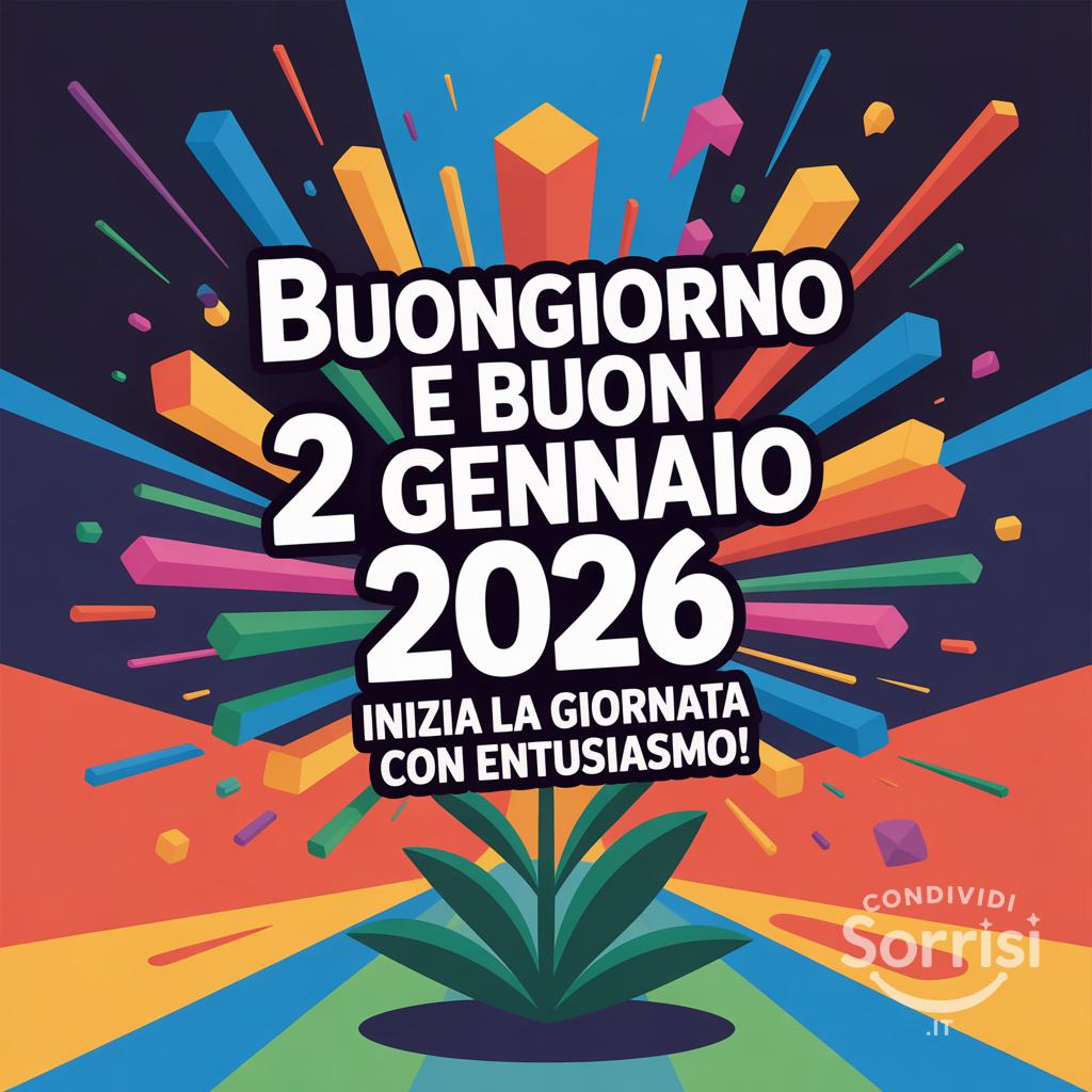 Buongiorno e buon 2 gennaio 2026! Inizia la giornata con entusiasmo!